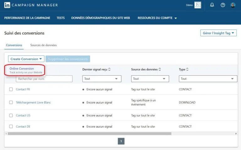 LinkedIn Ads - créer des conversions - eksplodo.fr