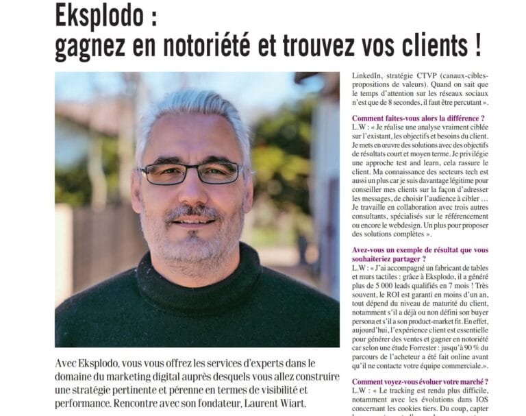 Magazine entreprendre - Marketing - interview eksplodo.fr