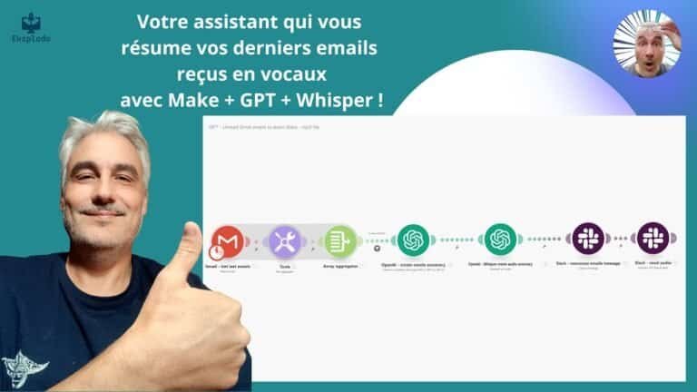 Miniature YouTube : resume vocal des emails avec Make, GPT et Slack