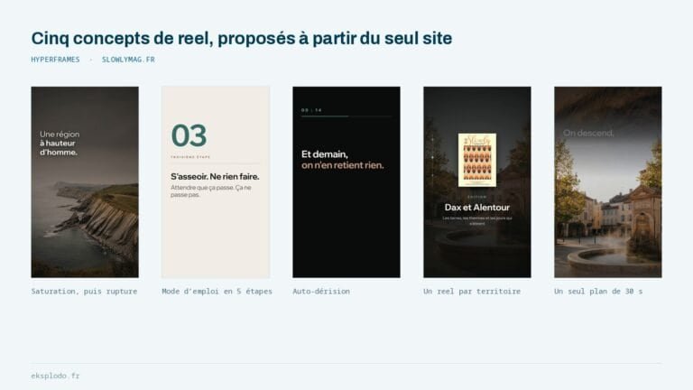 Slowly Mag, cinq concepts de reel - eksplodo.fr