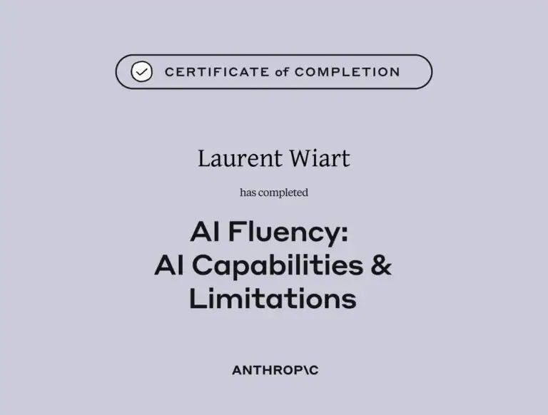 Certification Anthropic Claude AI Fluency AI Capabilities and Limitations - Laurent Wiart - eksplodo.fr