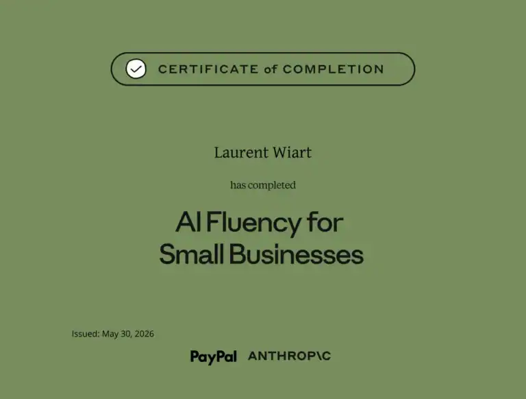Certification Anthropic Claude AI Fluency for Small Businesses - Laurent Wiart - eksplodo.fr