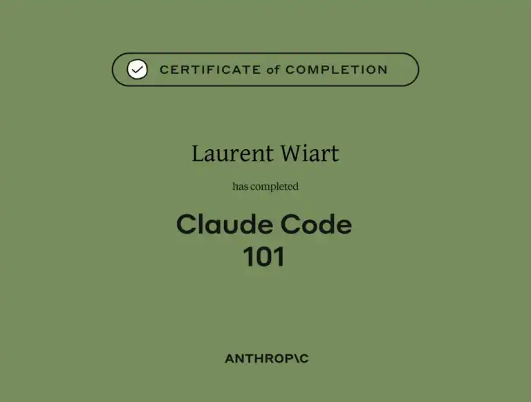 Certification Anthropic Claude Code 101 - Laurent Wiart - eksplodo.fr