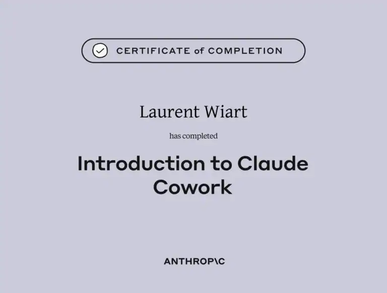 Certification Anthropic Introduction to Claude Cowork - Laurent Wiart - eksplodo.fr